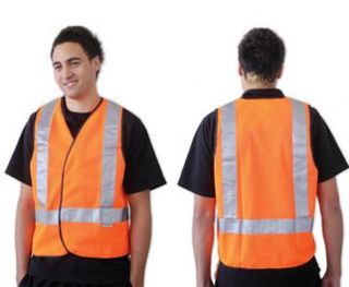 FLUORO ORANGE H BACK SAFETY VEST LARGE