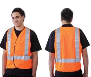 FLUORO ORANGE H BACK SAFETY VEST MEDIUM