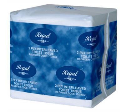 REGAL RECYCLED INTERLEAVED TOILET TISSUE 2 PLY
