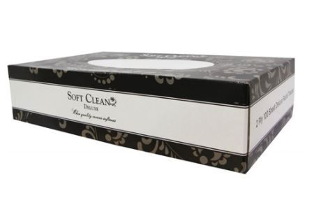 SOFT CLEAN DELUXE FACIAL TISSUES 100'S 2 PLY 48ROLLS/CTN
