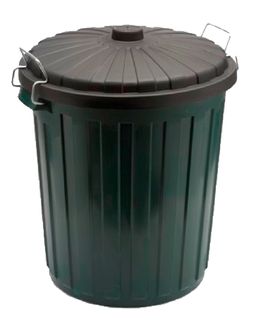 OATES 55LT PLASTIC BIN WITH LID GREEN