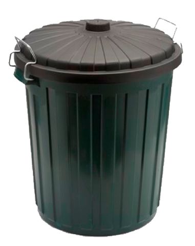 OATES 55LT PLASTIC BIN WITH LID GREEN