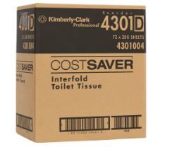 TOILET PAPER: Interfold Toilet Tissue - 1ply, Kimberly Clark, CostSaver, 200 p/pk, 72 packs p/ctn