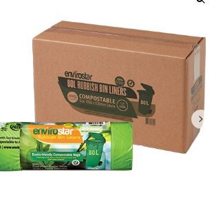 AUSTAR GREEN COMPOSTABLE BIN LINER 80LT