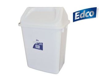 EDCO SWING TOP TIDY 30L  WHITE