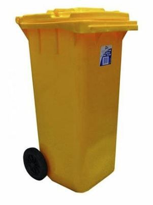 EDCO HEAVY DUTY BIN WITH WHEELS 120L YELLOW