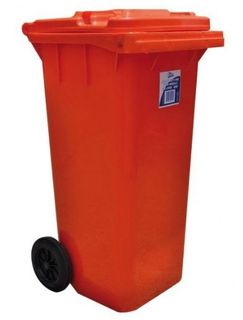 EDCO HEAVY DUTY BIN WITH WHEELS 120L RED