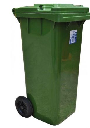 EDCO HEAVY DUTY BIN WITH WHEELS 120L GREEN