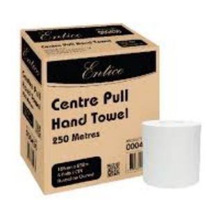 ENTICE CENTRE PULL HANDTOWEL 1PLY 250MTR CTN/4