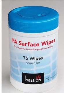 BASTION SURFACE WIPES (ALCOHOL) CANNITSER OF 75 WIPES