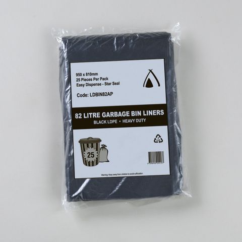 TAILORED PACKAGING BIN LINER BLACK HEAVY DUTY  950x810mm 82LT LD