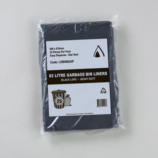 TAILORED PACKAGING BIN LINER BLACK HEAVY DUTY  950x810mm 82LT LD