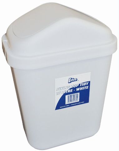 EDCO SWING TOP TIDY WHITE 10LT