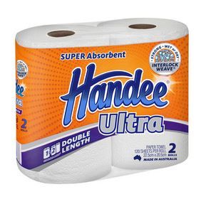 HANDEE ULTRA KITCHEN TOWEL 2PLY 60SHEET 2PK