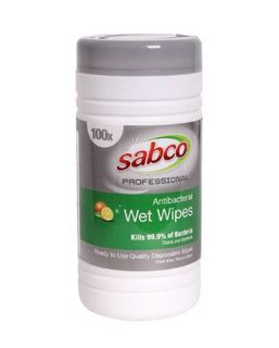 SABCO  ANTIBACTERIAL WET WIPES CANISTER
