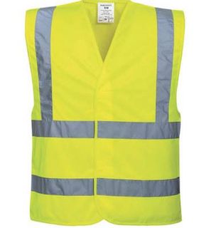 HI-VIS TWO BAND & BRACE VEST YELLOW  L  XL