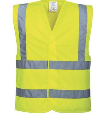 HI-VIS TWO BAND & BRACE VEST YELLOW  SM MED