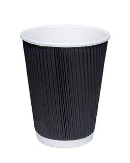 CUP RIPPLE WRAP 8OZ BLACK 25x40