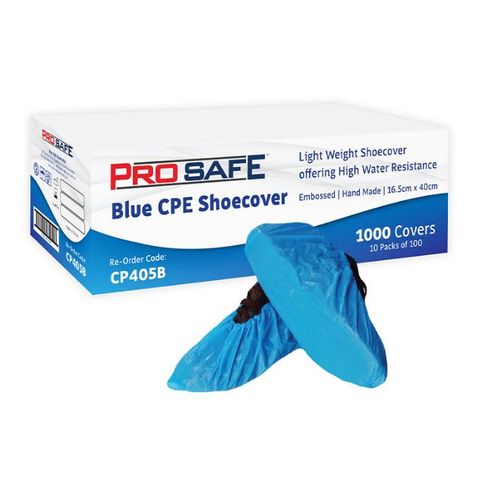 PROSAFE CPE BLUE SHOE COVER PKT 100