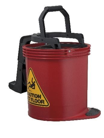 OATES DURACLEAN MARK II PLASTIC ROLLER WRINGER BUCKETS 15LT RED 165434