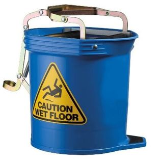 OATES WIDE MOUTH ROLLER WRINGER BUCKET PLASTIC 16LT BLUE 165449