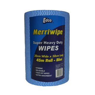 EDCO MERRIWIPE SUPER HEAVY DUTY WIPES BLUE ROLLS