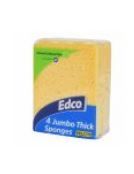 EDCO JUMBO THICK SPONGES 4PK YELLOW