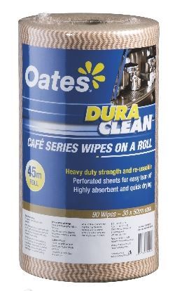 OATES DURACLEAN WIPES ON A ROLL 45MT COFFEE 165397