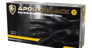 APOLLOBLACK NITRILE DISPOSABLE GLOVES SMALL