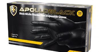 APOLLOBLACK NITRILE DISPOSABLE GLOVES SMALL