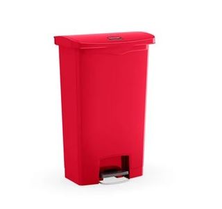 RUBBERMAID STREAMLINE 50L STEP ON FRONT STEP RED BIN