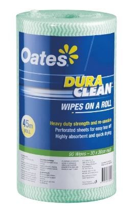 OATES DURACLEAN WIPES ON A ROLL 45MT GREEN 165398