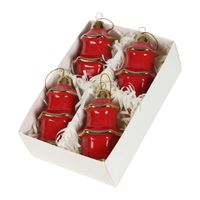 Pagoda Hanging Ornaments Box of 4 Red