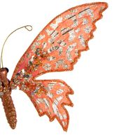 Leo Spotted Metallic Clip On Butterfly Orange