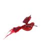 Flutter Sparkly Clip On Bird Decoration Red