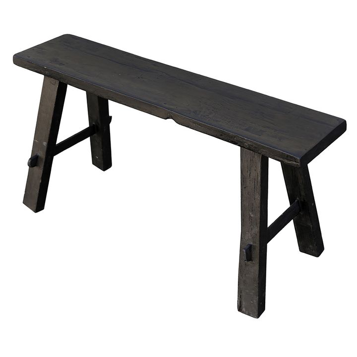 Medium timber vintage Bench Black