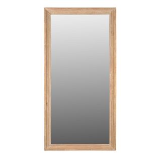 Vintage Bevelled Mirror With Carved Teak Frame