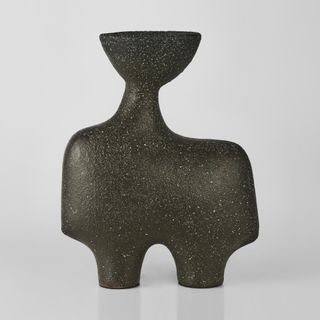 Moore Vase Low Charcoal