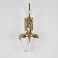 Savoy Outdoor Wall Light with Glass Shade Antique Brass