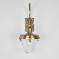 Savoy Outdoor Wall Light with Glass Shade Antique Brass