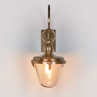 Savoy Outdoor Wall Light with Glass Shade Antique Brass