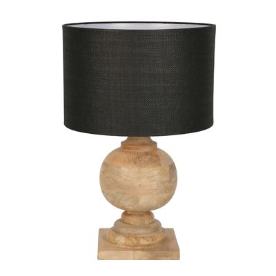 Coach Table Lamp Natural With Black Shade