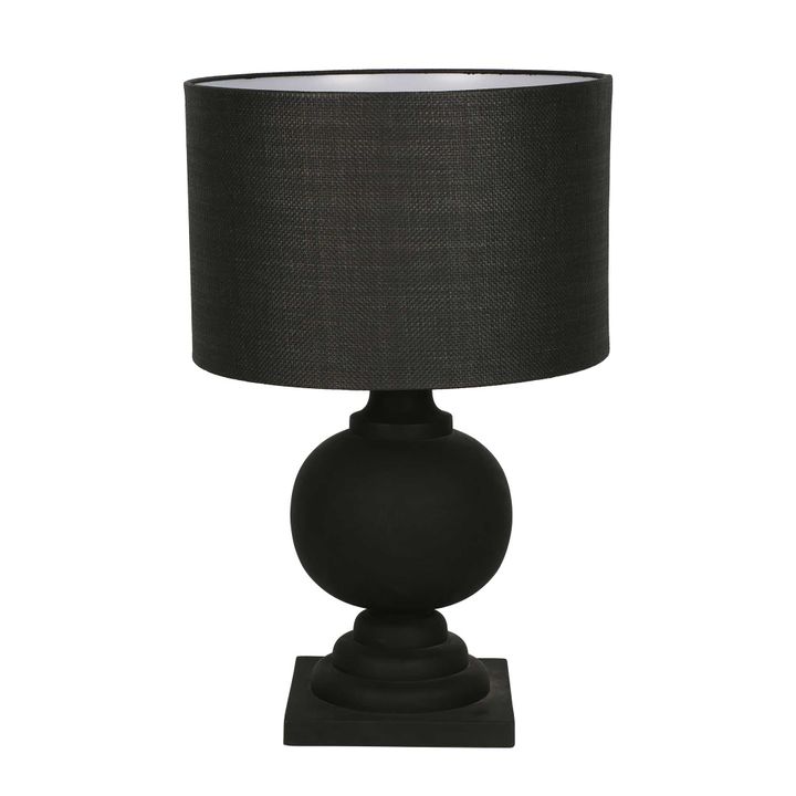 Coach Table Lamp Black With Black Shade