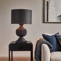 Coach Table Lamp Black With Black Shade