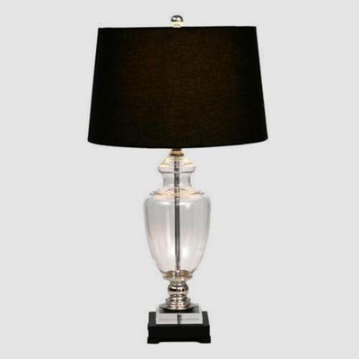 Glass Black Lamp W Black Shade
