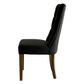 Diana Buttoned Hamptons Dining Chair Charcoal Linen Blend