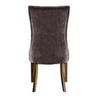 Diana Buttoned Hamptons Dining Chair Silver Grey Linen Blend