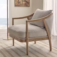 Asteria Oakwood Linen Armchair