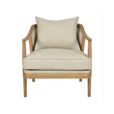 Asteria Oakwood Linen Armchair