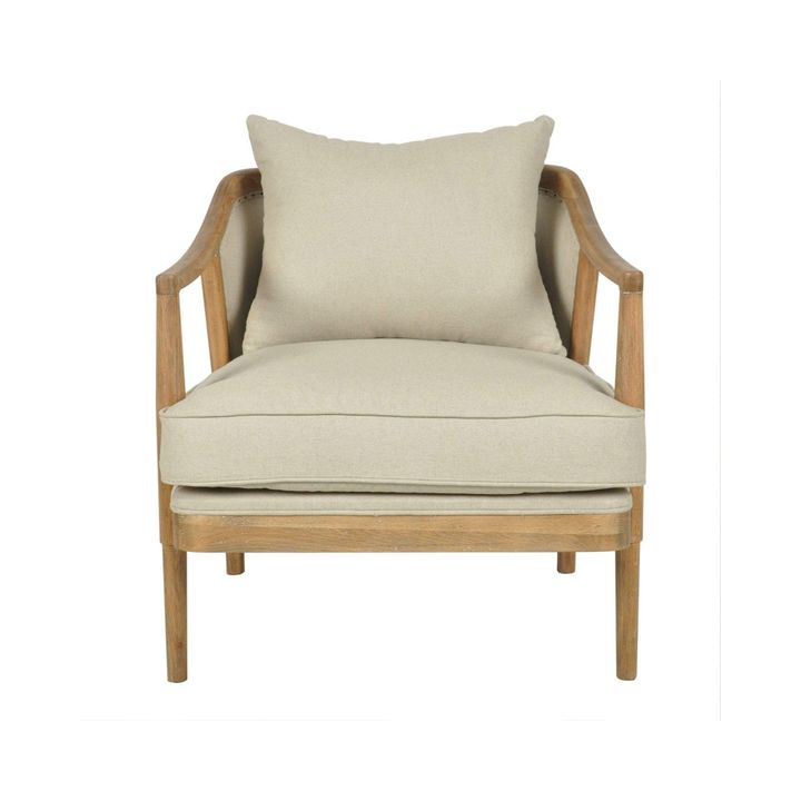 Asteria Oakwood Linen Armchair